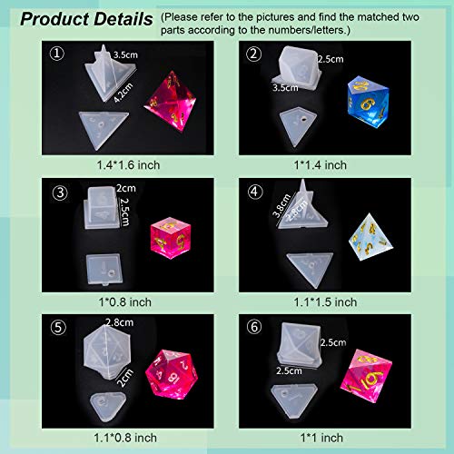 LET'S RESIN Dice Molds for Resin,Resin Dice Mold Set with Letter Number