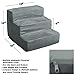 High Density Foam Pet Stairs 3 Steps with Machine Washable Zippered Removeable Micro-Fiber Cover with non-slip bottom by PETMAKER – Graythumb 2