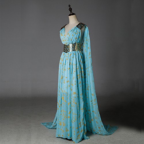 Mycos Game of Thrones Daenerys Targaryen Mother of Dragons Blue Cosplay Dress Costume, Medium, Clothing, Shoes & Jewelry, Costumes & Accessories, Women, Costumes & Cosplay Apparel, Costumes