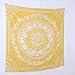 Simpkeely Sketched Floral Medallion Tapestry, India Yellow Wall Art Mandala Bohemian Hippie Wall Hanging Tapestries for Dorm Home Decoration 59” x 59”-Yellow