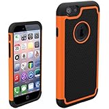 New 3 IN 1 Football Pattern Silicone PC Case For iphone 6 /3 in 1 (Orange)