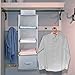 mee'life 4-Shelf Hanging Cloest Organizer, Polyester Fabric Hanging Shelves with 1 Drawer-for Clothes Storage and Accessories,11.9x11.9x31.5 inches(Gray)
