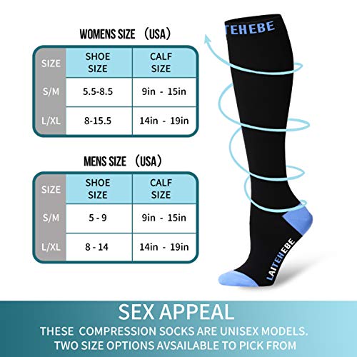 image for COOLOVER Compression Socks,(7 or 8 Pairs) Compression Sock for Women &