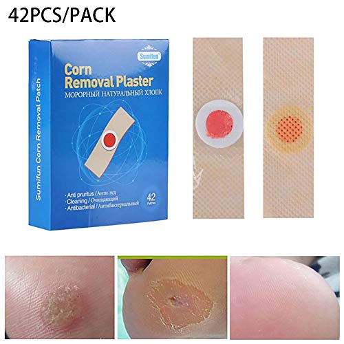 Xiton 42PCS/Pack Professional Corn Remover Corn Callus Remover Corn Removal with Hole Wart Remover Relief Pain of Corn Wart Treatment to Remove Toe Corns Feet Warts
