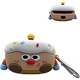 TSVSXS Cute Case Compatible with Beats Solo Buds(2024) with Keychain, Soft Silicone Anime Cartoom Cake Funny Shockproof Protective Cover for Woman Man