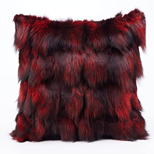 Bibury Real Fox Furs Pillow Cover,Perfect Addition,Soft Fluffy