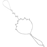 Mytys Cubic Zirconia Palm Chain Bracelet for Women Silver Color Hand Bracelet Cluster CZ with Ring Hand Harness Bangle