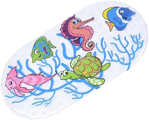 Non-slip Baby Bath Mat - Mocollmax Toddler Anti-Bacterial Bathtub Mat, Shower Mat 27"x15" - Durable Mildew Mold Resistant PVC - Phatalates and Lead FREE (Sea World)