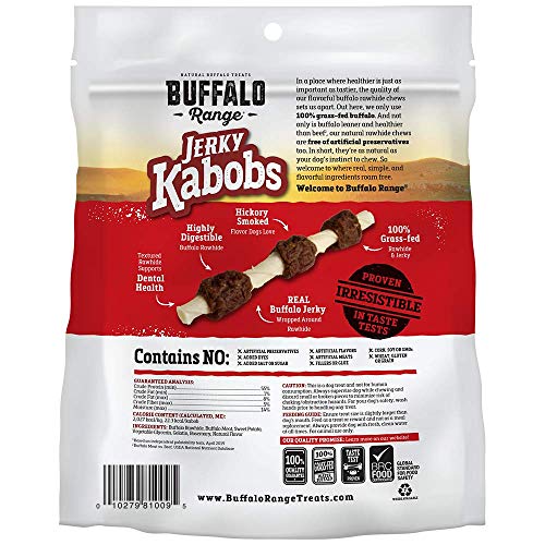 Buffalo Range Rawhide Dog Treats Healthy, GrassFed Buffalo Jerky Raw