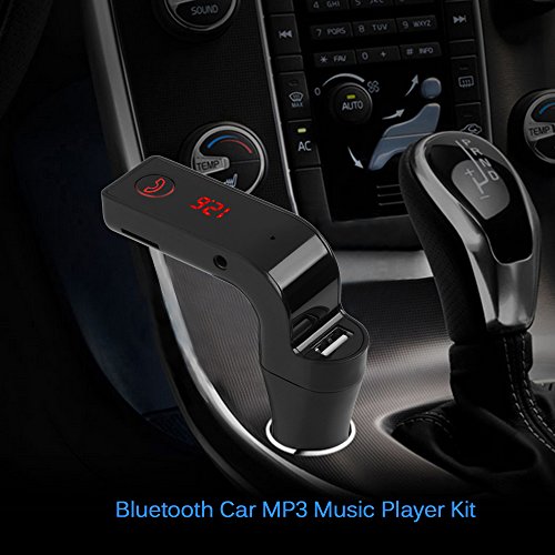 PolarLander 4-in-1 Car Kit MP3 Player Hands Free Wireless Bluetooth FM Transmitter G7 + AUX Modulator SD USB LCD Car Accessories Black - Thumbnail 6