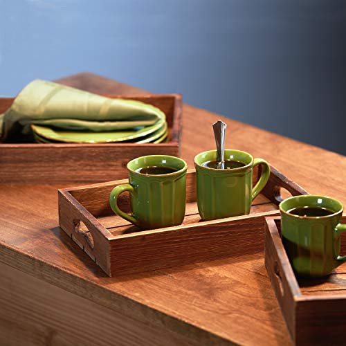 Barnyard Designs Rustic Farmhouse Wooden Serving Trays with Handles