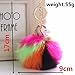 HXINFU Cute Pom Pom Fur Ball Unicorn Keychain Colorful Soft Fluffy Ball Bag Hanging Pendant