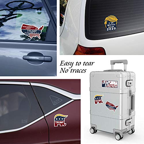 HNHUAMING 4Pcs Donald Trump for President Car Sticker Bumper Sticker Decal Make America Great Again/Make Liberals Cry Again/I'm with Him