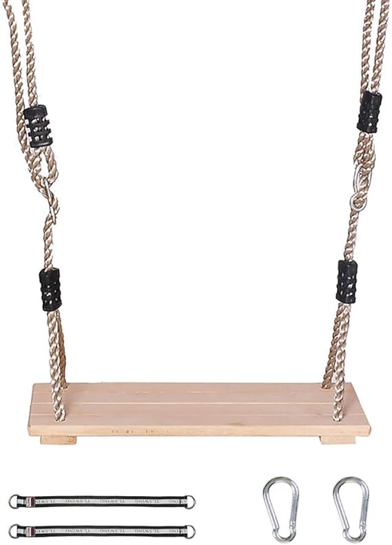 JWYZWJ Holzschaukel für Erwachsene und Kinder, HighQualität Polierte