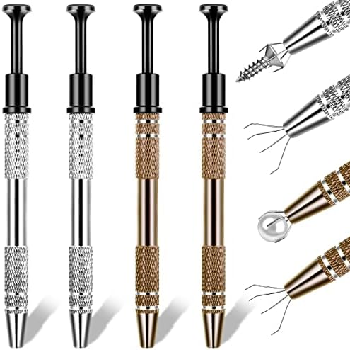 4 Pack Diamond Jewelers Tweezers Holder Pick Up Tool Claw - View #2