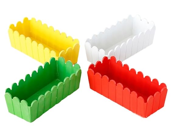 outflower rechteckig, Kunststoff-Blumentöpfe Zwei verschiedenen Country Stil Bepflanzen (zufällige Farbe), plastik, Zufällige