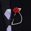 Winter's Secret Camellia Flower Corsage Simple Hollow Alloy Leaf Tassel Men's Suits Pin Brooch