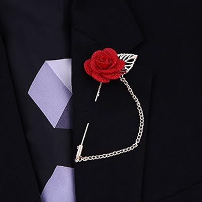 Winter's Secret Camellia Flower Corsage Simple Hollow Alloy Leaf Tassel Men's Suits Pin Brooch