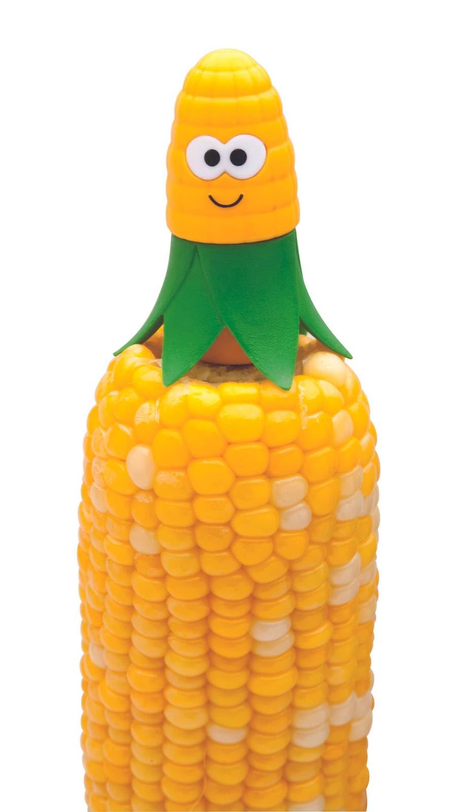 Joie Kitchen Gadgets Corn Star Cob Holders 2 Sets, Stainless Steel, Yellow