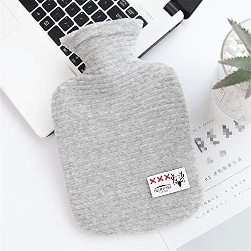Simple and Stylish Water-Filled Explosion-Proof Hot Water Bottle, Striped Plush Jacket, Mini Winter Warm Student Hand Warmer Gift