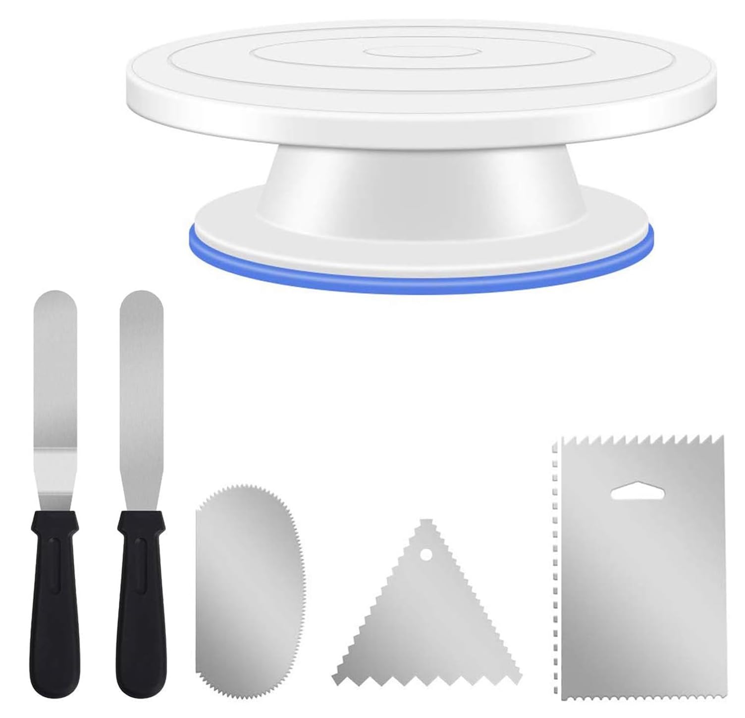 Ever Rich ® Cake Decorating Pastry Tool Kit. Professional Cupcake Decorating Kit. Rotating Turntable Stand (3. 6 Pcs)