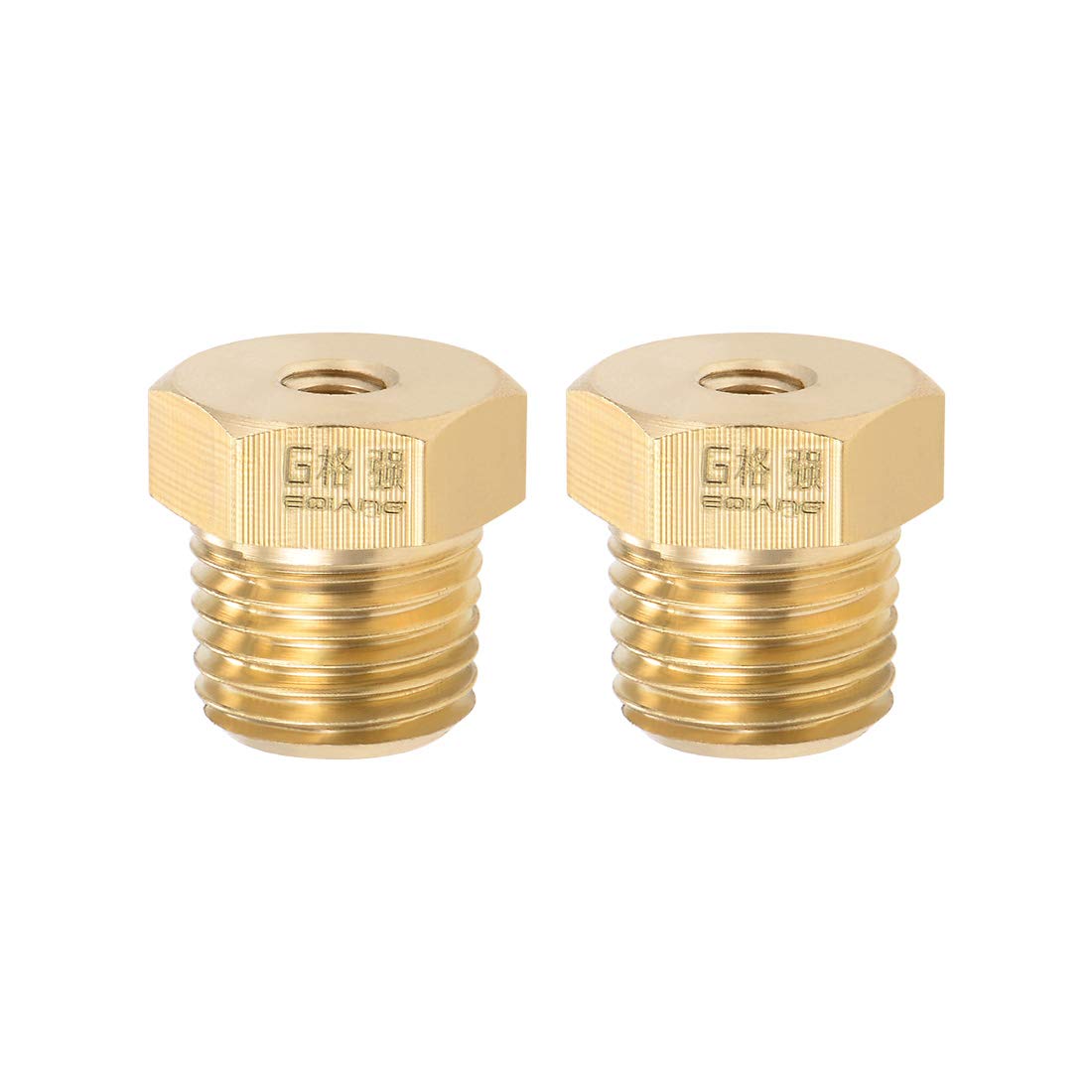 sourcing map Brass Pipe Hose Fitting G1/4 Male to G3/16 Female Thread Tube Adapter Nozzle 2pcs