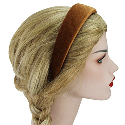 QtGirl Womens Wide Padded Headbands 1.6"Wide 0.4"Thick Velvet Alice