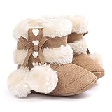 Voberry® Baby Toddler Girls Knit Soft Winter Warm Snow Boot Fur Trimmed Pom Pom Boots