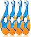 Farber Baby | Toddler Toothbrush (4 Pack) - Extra Soft Bristles, BPA Free, Soothing Teething Nub Ring Handle, 0-2 Years (Orange/Blue)