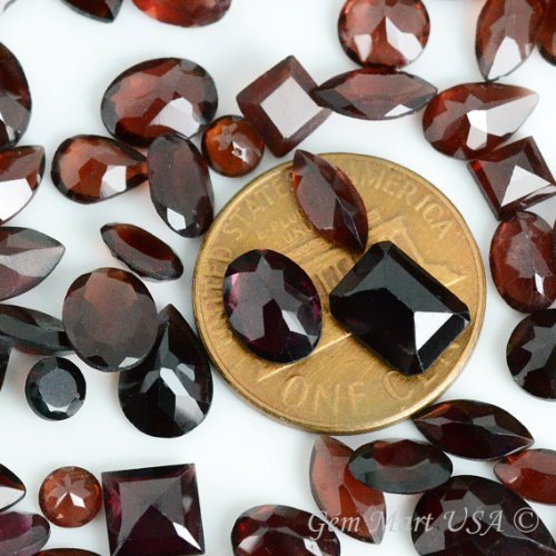 50+ Carats of Real Natural Red Garnet Mix Gemstones Lot in Mixed Shapes and Sizes. Grade A quality, Incredible Wholesale Price. Prepared exclusively by GemMartUSA