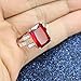 J.MOSUYA 925 Sterling Silver Plated Jewelry Set For Women, Swarovski Element Crystal Earring Necklace Set Ruby, Size 7