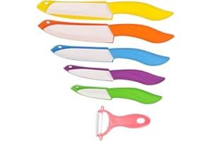 Astylway Ceramic Knife Set 6-Piece Ceramic Knife Dyed with Cover Kitchen Knife Set Includes Peeler 3 Inch Paring Knife Bread 