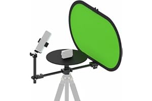 360 Rotating Camera Spinning Plateform with Table Clamp, Photography Turntable Photo Booth for Smartphone and Cameras, 360 Vi