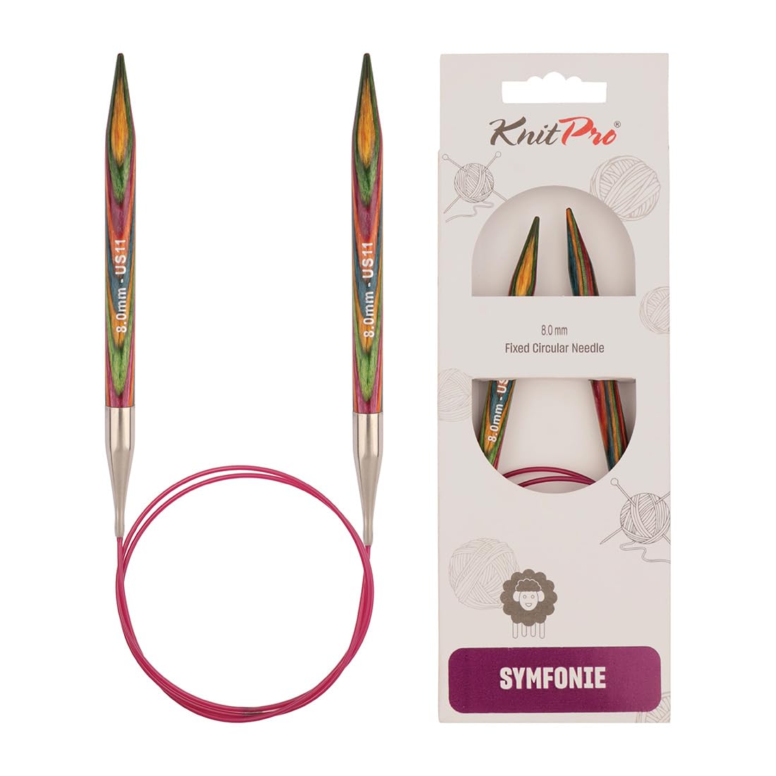 KnitPro Symfonie Fixed Circular Needles 47" (120cm) | 8.00mm