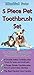 Mindful Pets Dog and Cat Toothbrush Set - 3 Tooth Brushes Plus 2 Finger Pet Brushes, Set of 5