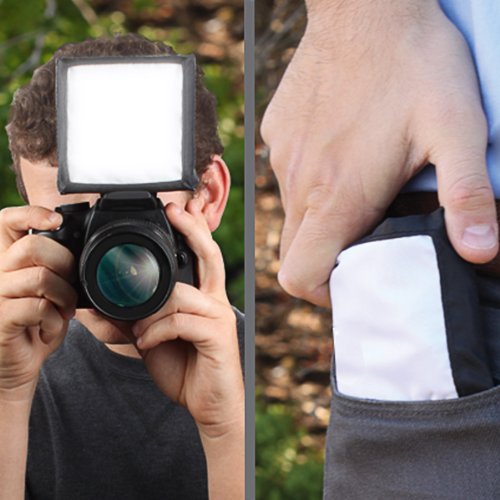 SoftBox Camera External Flash Diffuser with Pop-Up , Portable Design (3.75 Inches) by ENHANCE - Works with Altura , YONGNUO , Neewer , Canon , Nikon , Godox and more Speedlites