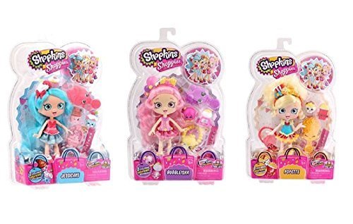 Shopkins Shoppies Bundle, Pack of 3: Jessicake, Bubbleisha and Popette