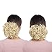 Benehair Messy Bun Hair Piece with Combs Clip in Bun Scrunchie Juva Bun Dish Fluffy Wavy Hair Updo Easy Stretch Big Chignon Short Ponytail Hairpiece for Women Bleach Blonde 90g