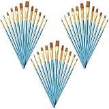 LANIAKEA 36 Pcs Flat Paint Brushes Set Blue