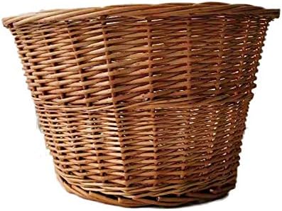 windyday Bike Basket Traditional Wicker Hand-woven Bicycle Front Basket Semi-circular With Handle, Semi-circular Without Handle Spray, Semi-circular Large Without Fuel Injection