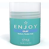 ENJOY Clay, Non-Greasy Paste, Flexible Texture and Hold, Color Safe, Anti Frizz Hair Products, Hair Styling Cream, Hair Styling Products - 2.1 Oz