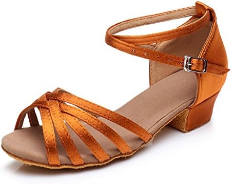 Cdso Bronze Girls Latin Dance Shoes Ballroom Salsa For (Little or Big Kid)