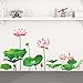 Coohole 1Pcs 3D Lotus Removable Vinyl Decal Art Mural Home Decor Wall Stickers (Multicolor)