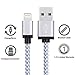 Eashion Lightning Charger, 3Pack 6FT Nylon Braided USB Cord Charging Cable Compatible with iPhone 7/7 Plus,6/6S/6 Plus/6S Plus,5/5S/5C/SE, iPad, iPod Nano 7,iPod Touch(White)