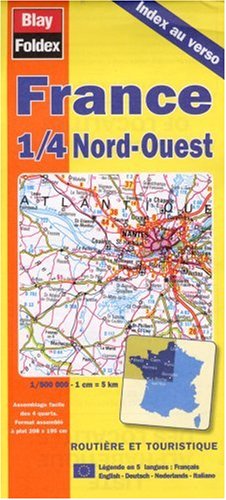 Amazon Fr Carte Routiere France 1 4 Nord Ouest Avec Index Au Verso Et Legende En 5 Langues Cartes Blay Foldex Livres