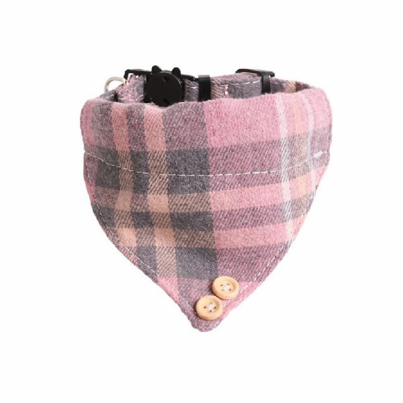 Bandana Cat Collars and Bell | Safe Quick Release Breakaway Buckle | ZACAL Cat Collars (Brown Tartan Style Bandana) — image 1