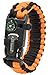 Paracord Bracelet Emergency Kit 17 pcs Survival Gear by A2S - Ultimate Survival Series includes 12 pcs Fishing Gear & Baits - Emergency Food Preparedness for all (Orange, Large 9.5