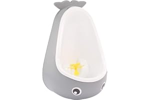 DEEZOMO Whale Potty Training Urinal for Boys with Funny Aiming Target, Toddler Boy Toilet Pee Trainer - Gray