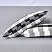 NATUS WEAVER 2 Pc Black and White Cotton Classic Retro Checker Plaid Cotton Soild Decorative Throw Pillow Cover Home Decor Set Cushion Case for Sofa Bedroom Car 12 x 20 Inch