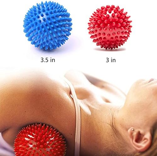 Coflyer Pack of 2 Premium Grade Spiky Massage Balls,Plantar Fasciitis, Muscle Soreness,Foot, Back, Neck, Deep Tissue Massager Ball,Porcupine Sensory Ball Set